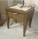 AICO Furniture Portrait End Table with LED Lights in Sienna Brown image