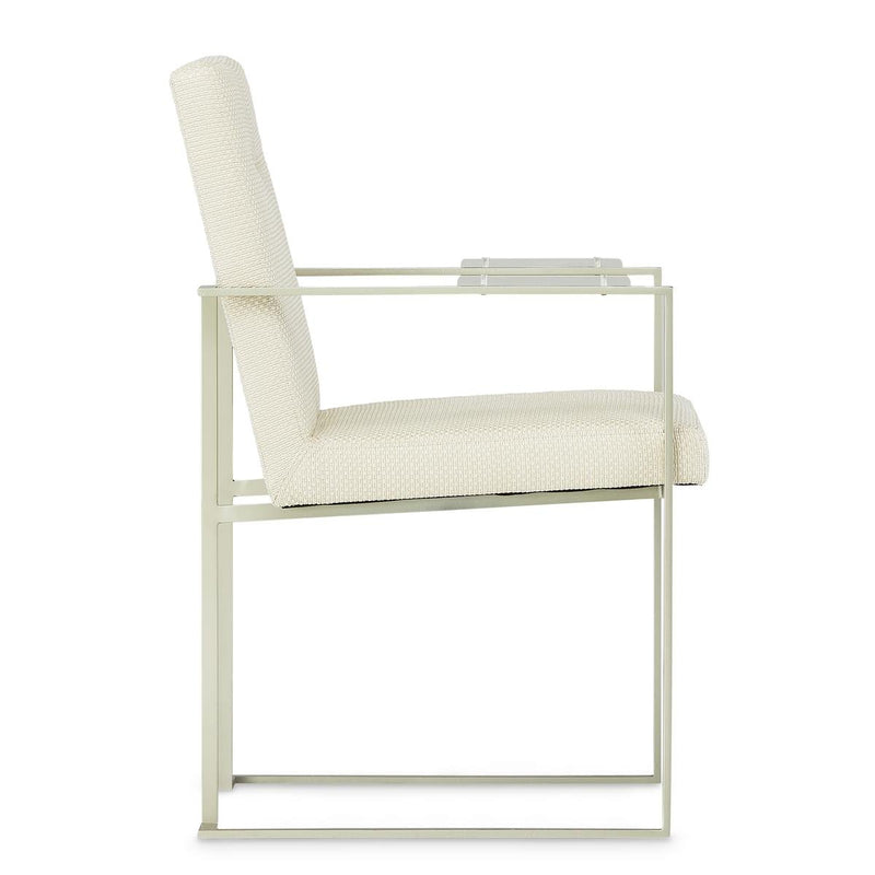 AICO Laguna Ridge Arm Chair (Set of 2) in Brushed Silver
