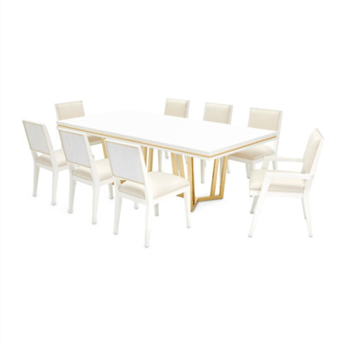 AICO Furniture Palm Gate Arm Chair (Set of 2) in Cloud White