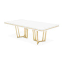 AICO Furniture Palm Gate Rectangular Dining Table in Cloud White image