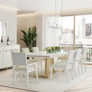 AICO Furniture Palm Gate Rectangular Dining Table in Cloud White