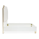 AICO Furniture Palm Gate Queen Upholstered Platform Bed in Cloud White