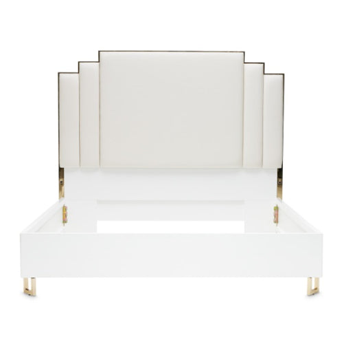 AICO Furniture Palm Gate King Platform Bed in Cloud White