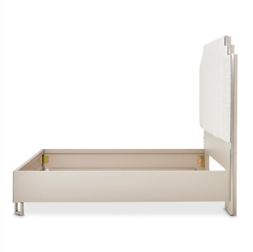 AICO Furniture Palm Gate Queen Upholstered Platform Bed in Clay
