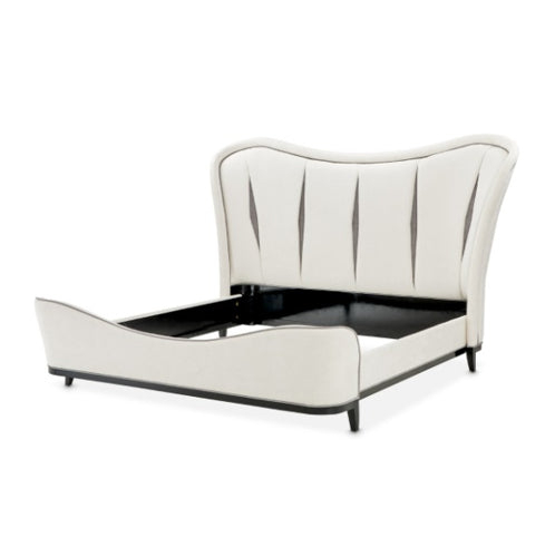 AICO Furniture Tuxedo California King Upholstered Bed in Piano Keyboard