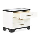AICO Furniture Tuxedo Large Nightstand in Piano Keyboard