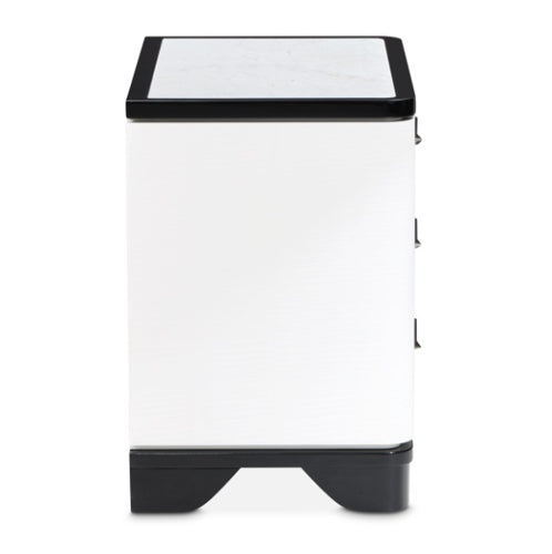 AICO Furniture Tuxedo Large Nightstand in Piano Keyboard