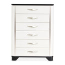 AICO Furniture Tuxedo 6 Drawer Chest in Piano Keyboard