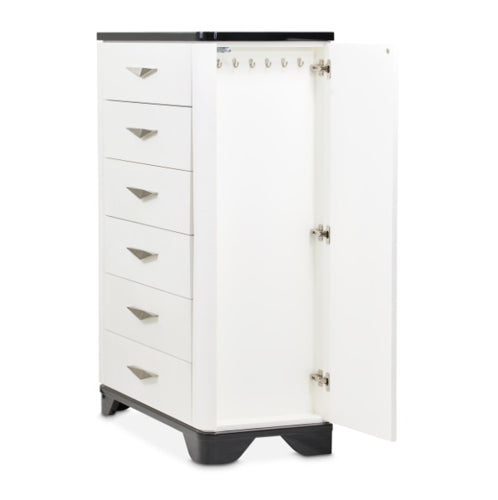 AICO Furniture Tuxedo 6 Drawer Chest in Piano Keyboard
