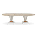 AICO Furniture St. Charles Double Pedestal Dining Table in Dove Gray