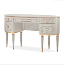 AICO Furniture St.Charles Vanity Desk with Mirror in Dove Gray