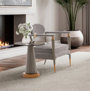 AICO Furniture St.Charles Chairside Table in Dove Gray