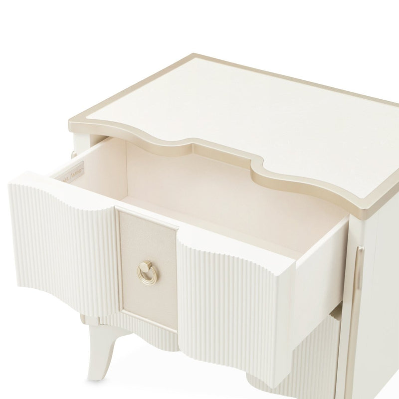 AICO Furniture La Marisia Nightstand in Creamy Pearl