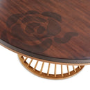 AICO Furniture Camellia Field Round Dining Table in Warm Pecan