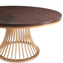 AICO Furniture Camellia Field Round Dining Table in Warm Pecan