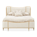 AICO Furniture Camellia Field Queen Upholstered Panel Bed in Caramel