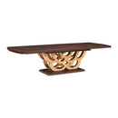 AICO Furniture Camellia Field Rectangular Pedestal Dining Table in Warm Pecan image