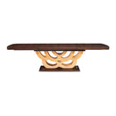 AICO Furniture Camellia Field Rectangular Pedestal Dining Table in Warm Pecan