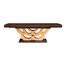 AICO Furniture Camellia Field Rectangular Pedestal Dining Table in Warm Pecan