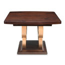 AICO Furniture Camellia Field Rectangular Pedestal Dining Table in Warm Pecan