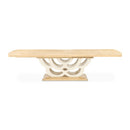 AICO Furniture Camellia Field Rectangular Pedestal Dining Table in Caramel