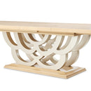 AICO Furniture Camellia Field Rectangular Pedestal Dining Table in Caramel