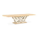 AICO Furniture Camellia Field Rectangular Pedestal Dining Table in Caramel