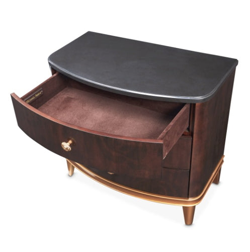 AICO Furniture Camellia Field Nightstand in Warm Pecan