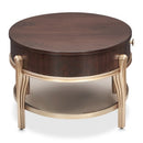 AICO Furniture Camellia Field Oval Cocktail Table in Warm Pecan