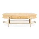 AICO Furniture Camellia Field Oval Cocktail Table in Caramel