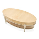 AICO Furniture Camellia Field Oval Cocktail Table in Caramel