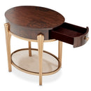 AICO Furniture Camellia Field End Table in Warm Pecan