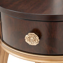 AICO Furniture Camellia Field End Table in Warm Pecan