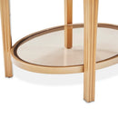 AICO Furniture Camellia Field End Table in Warm Pecan