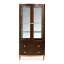 AICO Furniture Camellia Field Display Cabinet in Warm Pecan