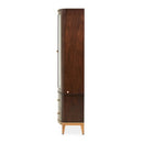 AICO Furniture Camellia Field Display Cabinet in Warm Pecan