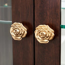 AICO Furniture Camellia Field Display Cabinet in Warm Pecan