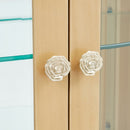 AICO Furniture Camellia Field Display Cabinet in Caramel