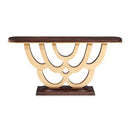 AICO Furniture Camellia Field Console Table in Warm Pecan