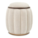 AICO Furniture Camellia Field Round Bench in Warm Pecan image