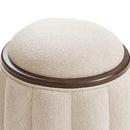 AICO Furniture Camellia Field Round Bench in Warm Pecan