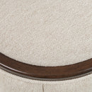 AICO Furniture Camellia Field Round Bench in Warm Pecan