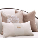 AICO Furniture Camellia Field Asymmetrical Sofa in Warm Pecan