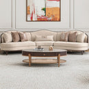 AICO Furniture Camellia Field Armless Chair Linen in Warm Pecan