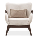 AICO Furniture Camellia Field Accent Chair Porchini in Warm Pecan