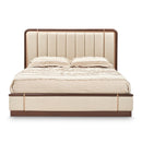 AICO Furniture Mason Park King Channel Tufted Bed in Umber