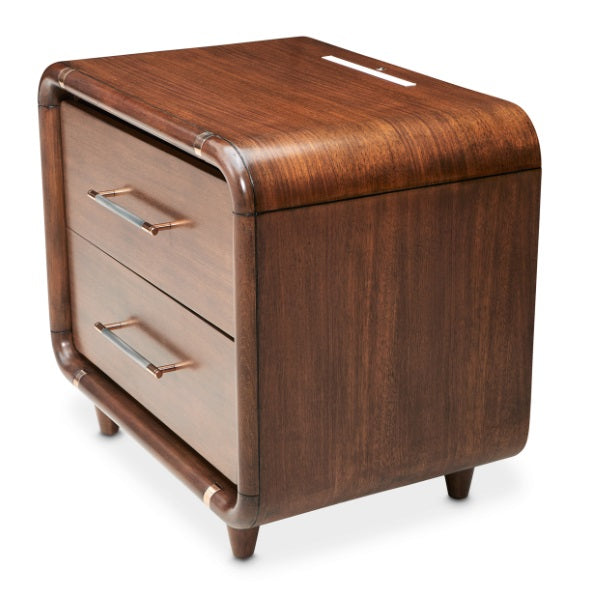 AICO Furniture Mason Park Nightstand in Umber