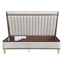 AICO Furniture Houston King Channel Tufted Bed in Walnut