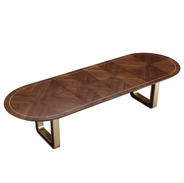 AICO Furniture Houston Oval Dining Table in Walnut
