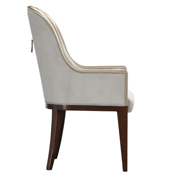 AICO Furniture Houston Assmebled Arm Chair in Walnut